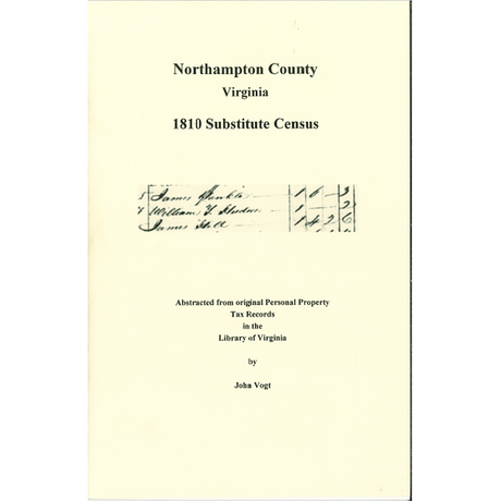 Northampton County, Virginia 1810 "Substitute Census"