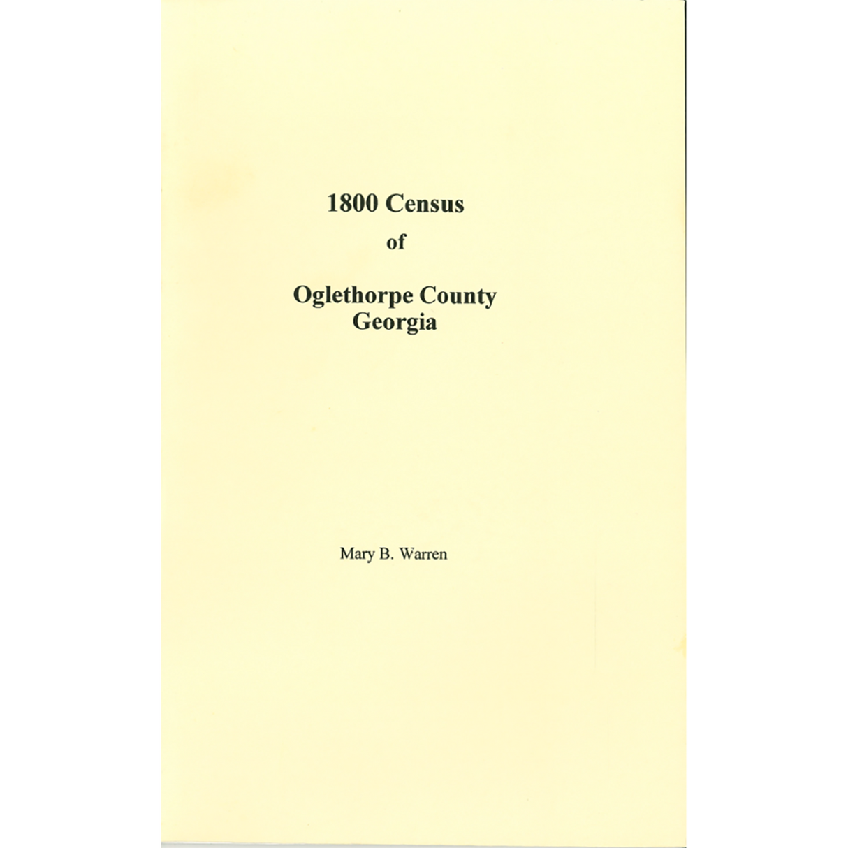1800 Oglethorpe County, Georgia Census