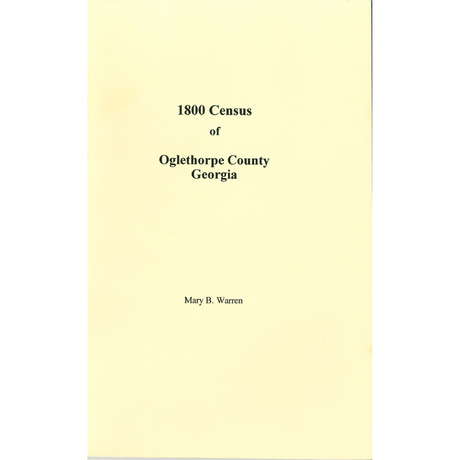 1800 Oglethorpe County, Georgia Census