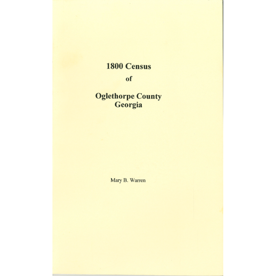 1800 Oglethorpe County, Georgia Census