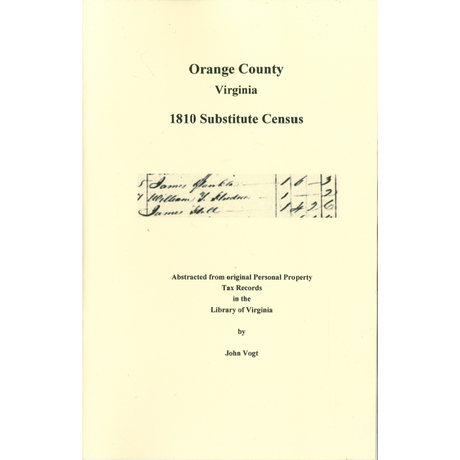 Orange County, Virginia 1810 Substitute Census