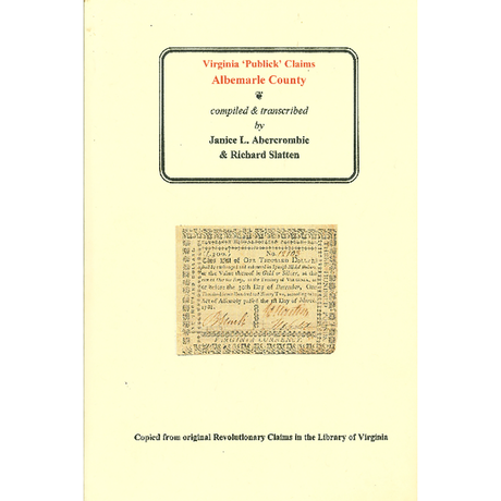 Albemarle County, Virginia Revolutionary "Publick" Claims