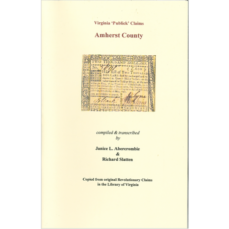 Amherst County, Virginia Revolutionary "Publick" Claims