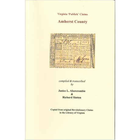 Amherst County, Virginia Revolutionary "Publick" Claims