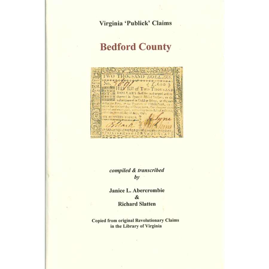 cover of Bedford County, Virginia Revolutionary "Publick" Claims