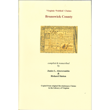 Brunswick County, Virginia Revolutionary Public Claims
