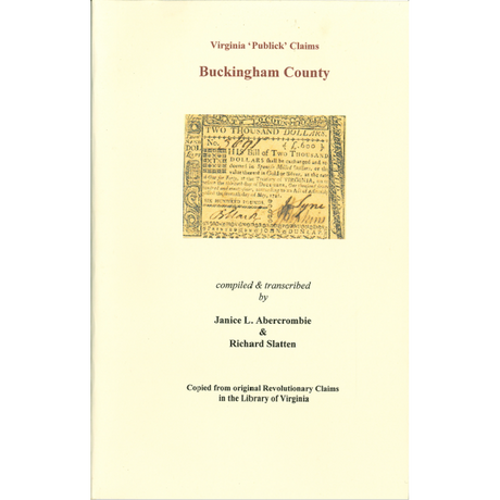 Buckingham County, Virginia Revolutionary "Publick" Claims