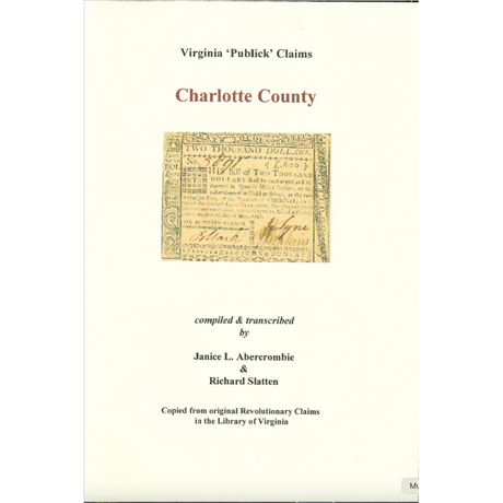 Charlotte County, Virginia Revolutionary "Publick" Claims
