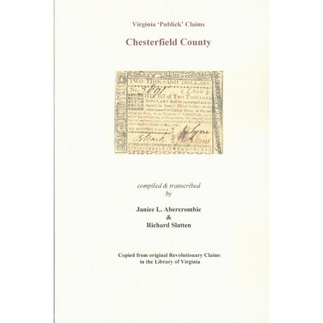Chesterfield County, Virginia Revolutionary "Publick" Claims