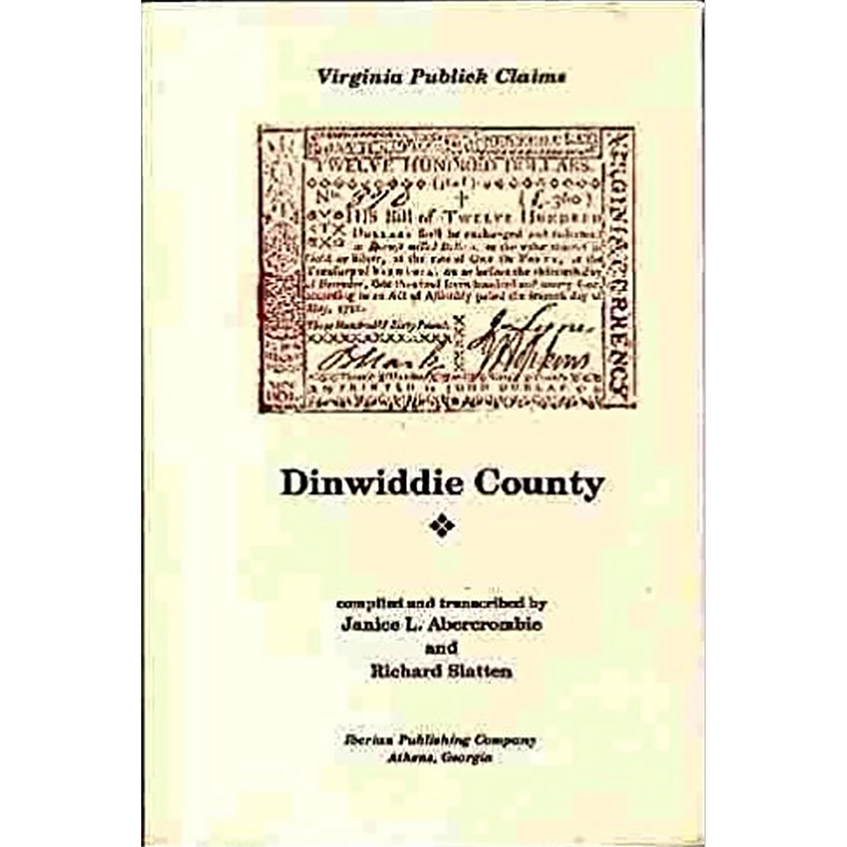 Dinwiddie County, Virginia Revolutionary "Publick" Claims