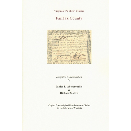 Fairfax County, Virginia Revolutionary "Publick" Claims