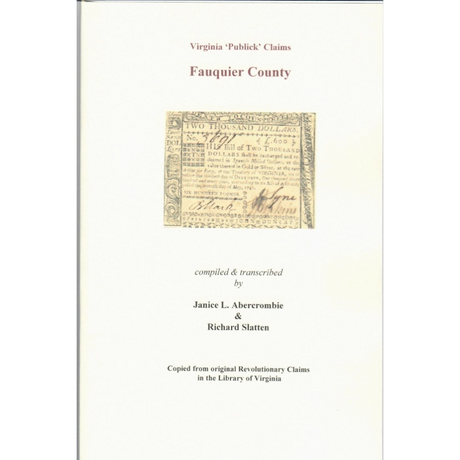 Fauquier County, Virginia Revolutionary "Publick" Claims