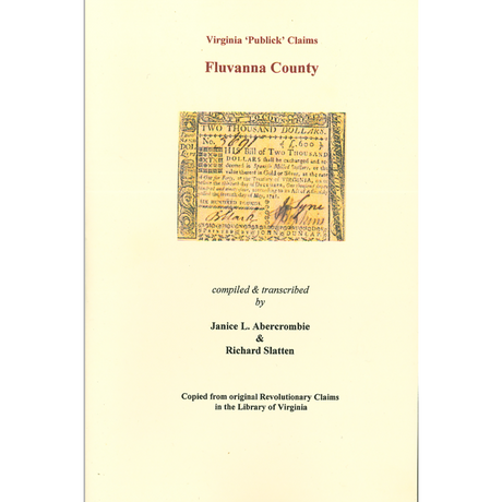 Fluvanna County, Virginia Revolutionary "Publick" Claims