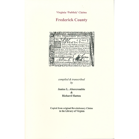 Frederick County, Virginia Revolutionary "Publick" Claims