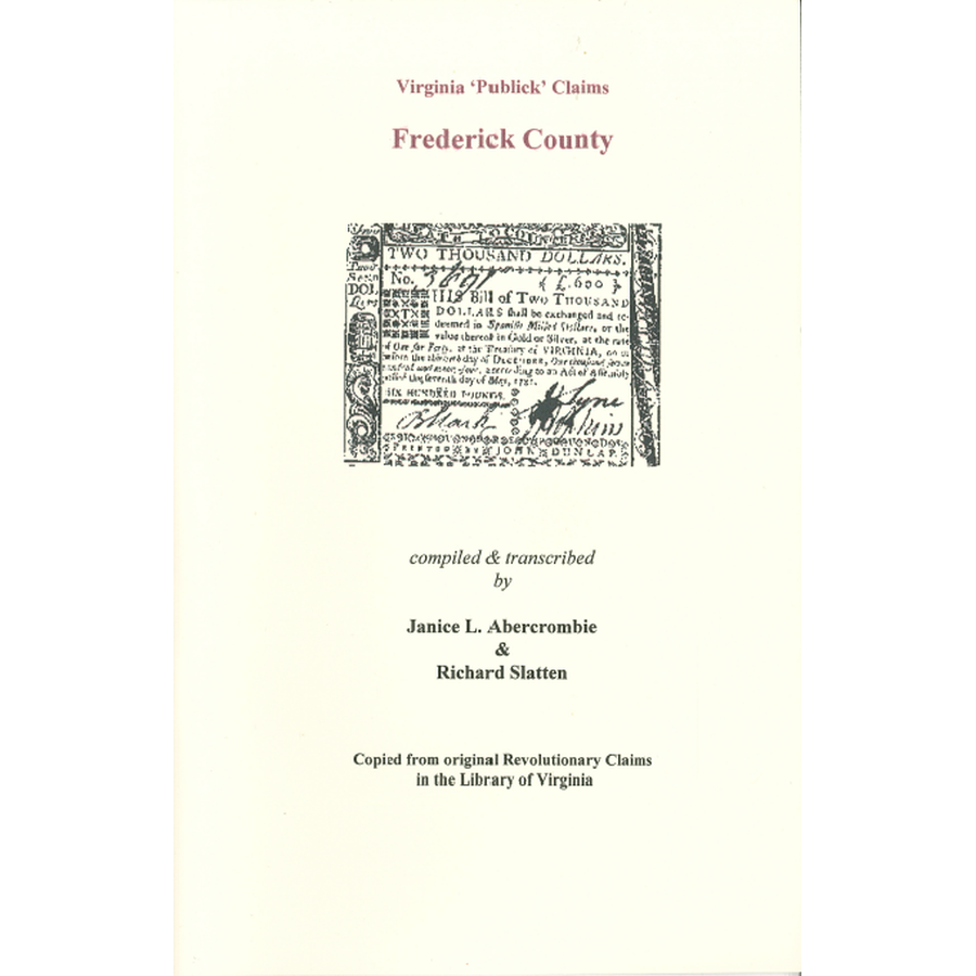 Frederick County, Virginia Revolutionary "Publick" Claims