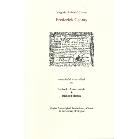 Frederick County, Virginia Revolutionary "Publick" Claims