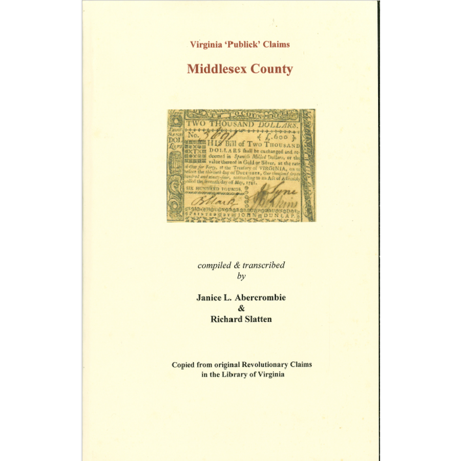 Middlesex County, Virginia Revolutionary "Publick" Claims