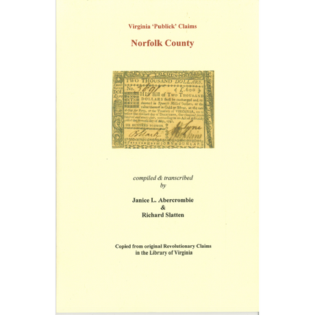 Norfolk County, Virginia Revolutionary "Publick" Claims
