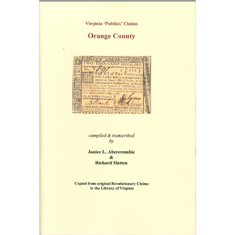 Orange County, Virginia Revolutionary "Publick" Claims