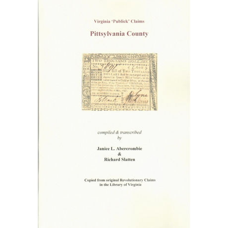 Pittsylvania County, Virginia Revolutionary "Publick" Claims