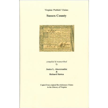 Prince Edward County, Virginia Revolutionary "Publick" Claims