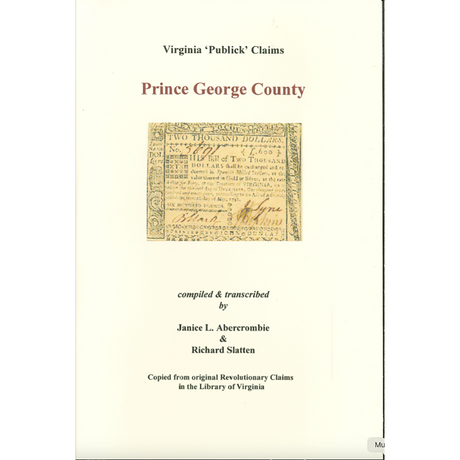 Prince George County, Virginia Revolutionary "Publick" Claims
