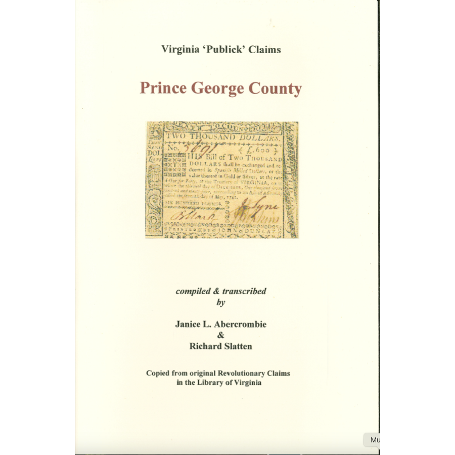 Prince George County, Virginia Revolutionary "Publick" Claims