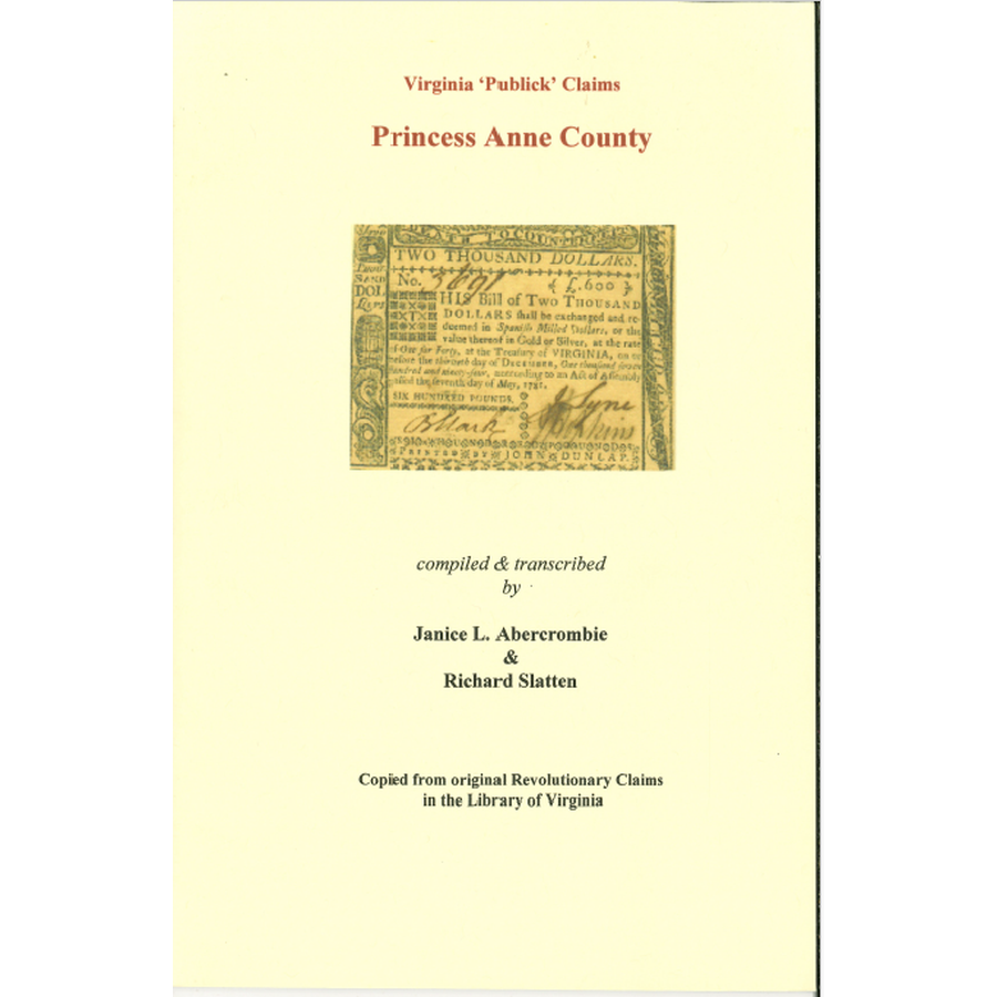 Princess Anne County, Virginia Revolutionary "Publick" Claims