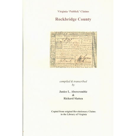 Rockbridge County, Virginia Revolutionary "Publick" Claims