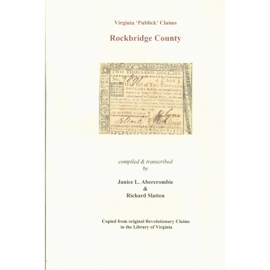 Rockbridge County, Virginia Revolutionary "Publick" Claims