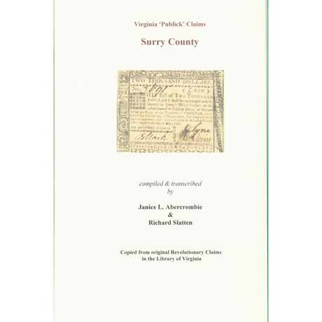 Surry County, Virginia Revolutionary "Publick" Claims