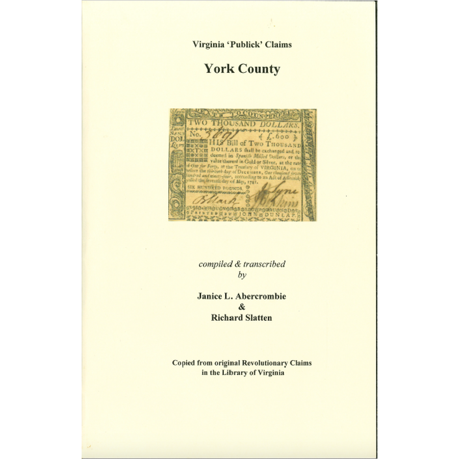 York County, Virginia Revolutionary "Publick" Claims