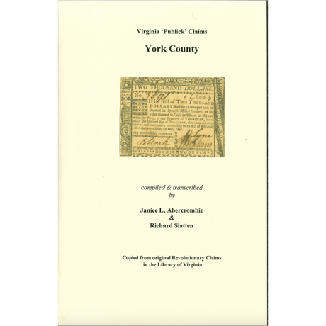 York County, Virginia Revolutionary "Publick" Claims