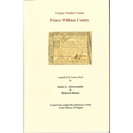 Prince William County, Virginia Revolutionary "Publick" Claims
