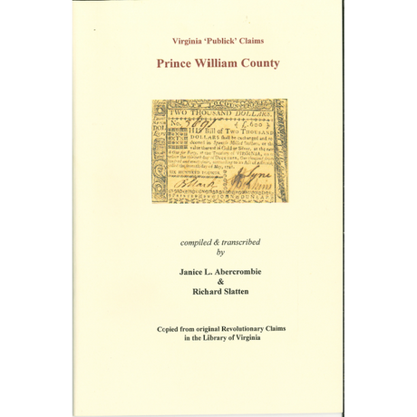 Prince William County, Virginia Revolutionary "Publick" Claims