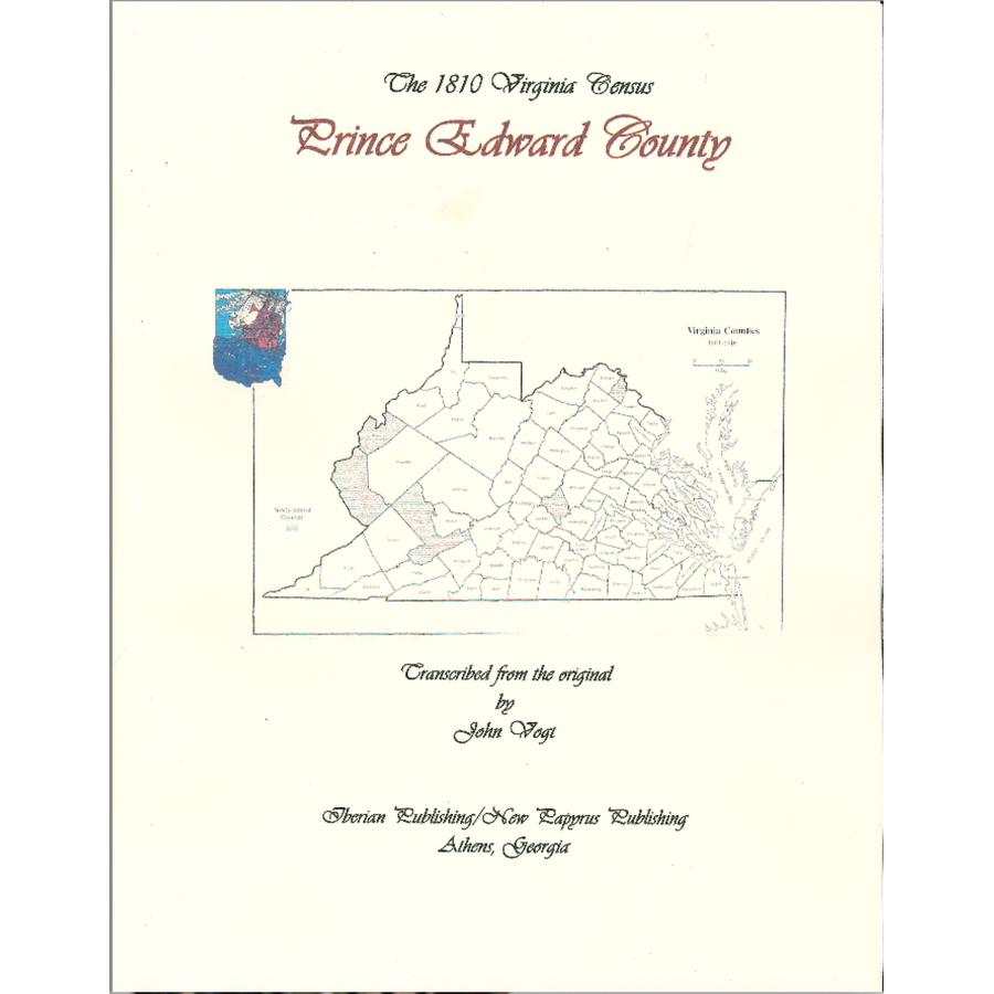 Prince Edward County, Virginia 1810 Federal Census: A Transcription