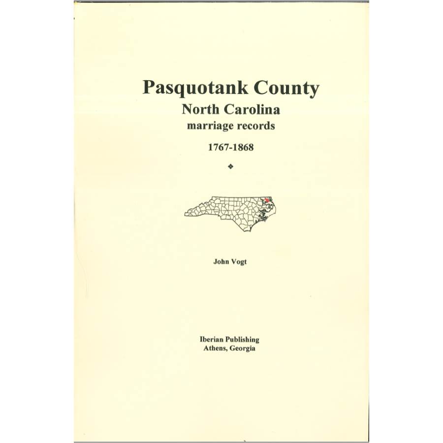Pasquotank County, North Carolina Marriage Abstracts, 1767-1868