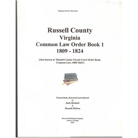 Russell County, Virginia Common Law Order Book 1, 1809-1824