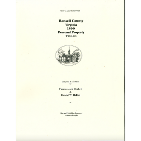 Russell County, Virginia 1890 Personal Property Tax Lists