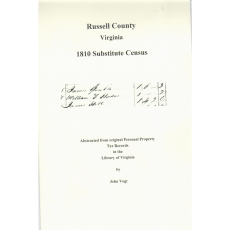 Russell County, Virginia 1810 Substitute Census
