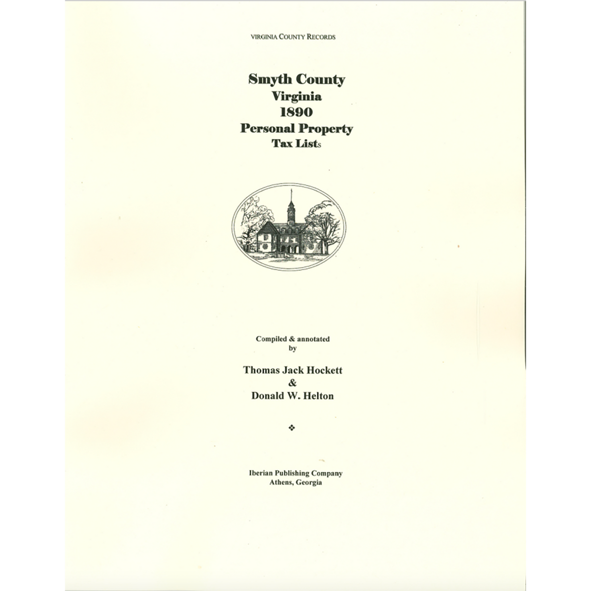 Smyth County, Virginia 1890 Personal Property Tax Lists