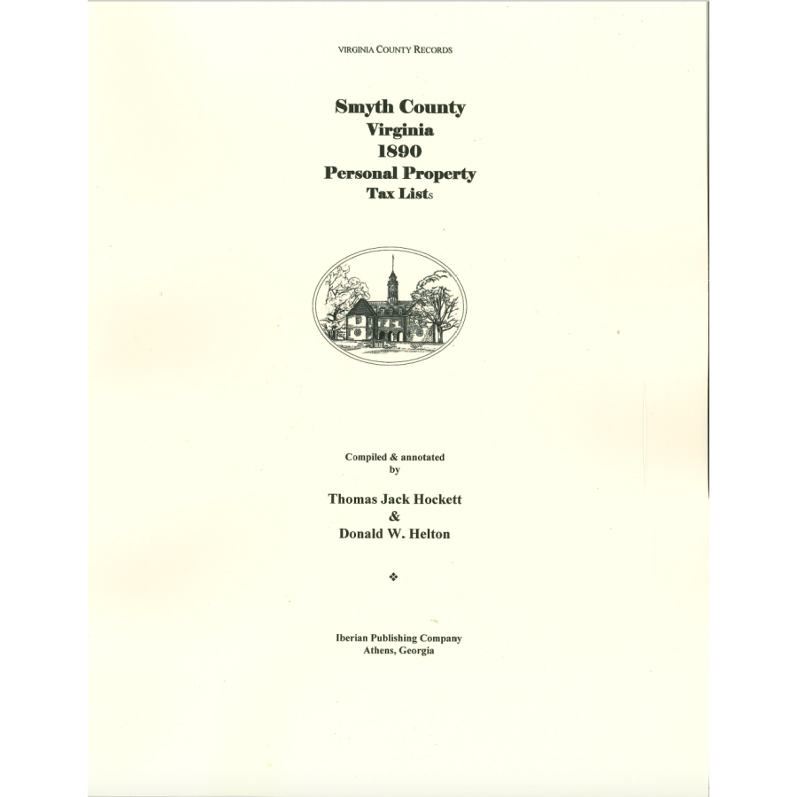 Smyth County, Virginia 1890 Personal Property Tax Lists