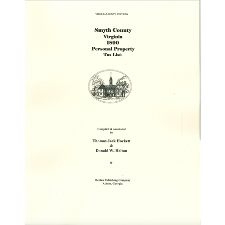 Smyth County, Virginia 1890 Personal Property Tax Lists