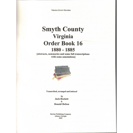 Smyth County, Virginia Order Book 16, 1880-1885