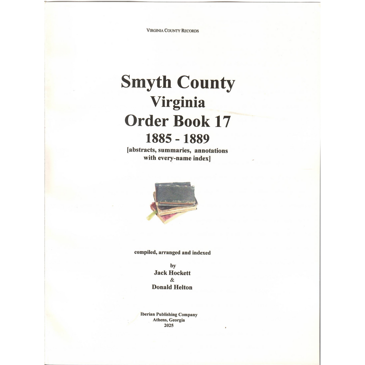 Smyth County, Virginia Order Book 17, 1885-1889