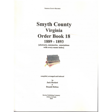 Smyth County, Virginia Order Book 18, 1889-1893