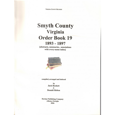 Smyth County, Virginia Order Book 19, 1893-1897