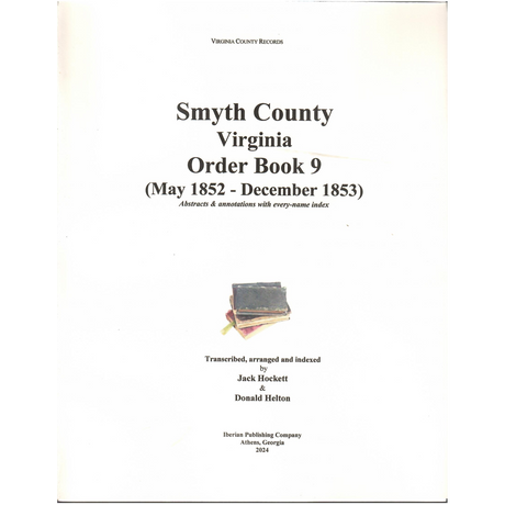 Smyth County, Virginia Order Book 9, 1852-1853