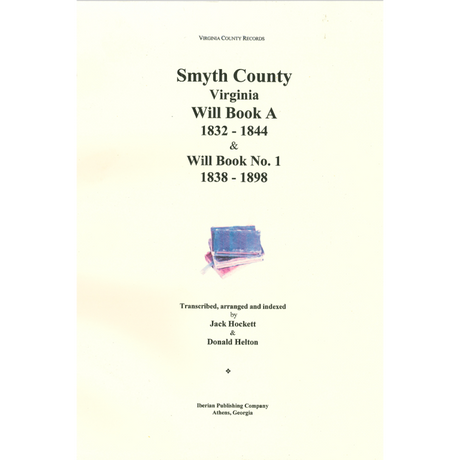 Smyth County VA Will Book A and Will book no 1 cover