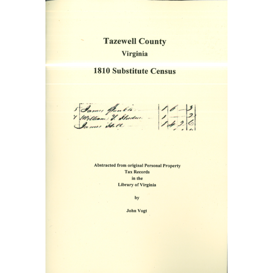 Tazewell County, Virginia 1810 Substitute Census
